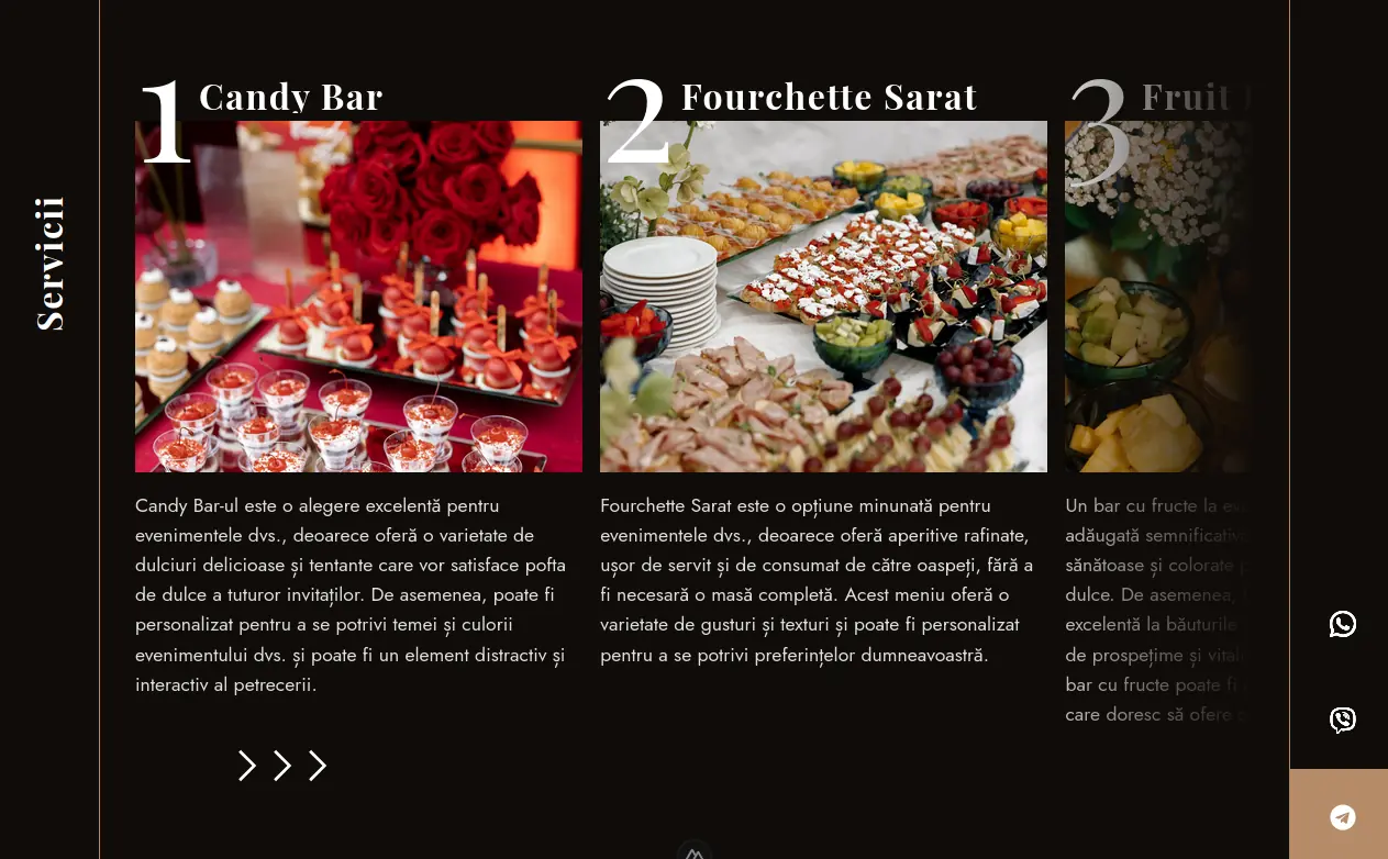Alexa Group service grid, bars, food stations, decor, catering