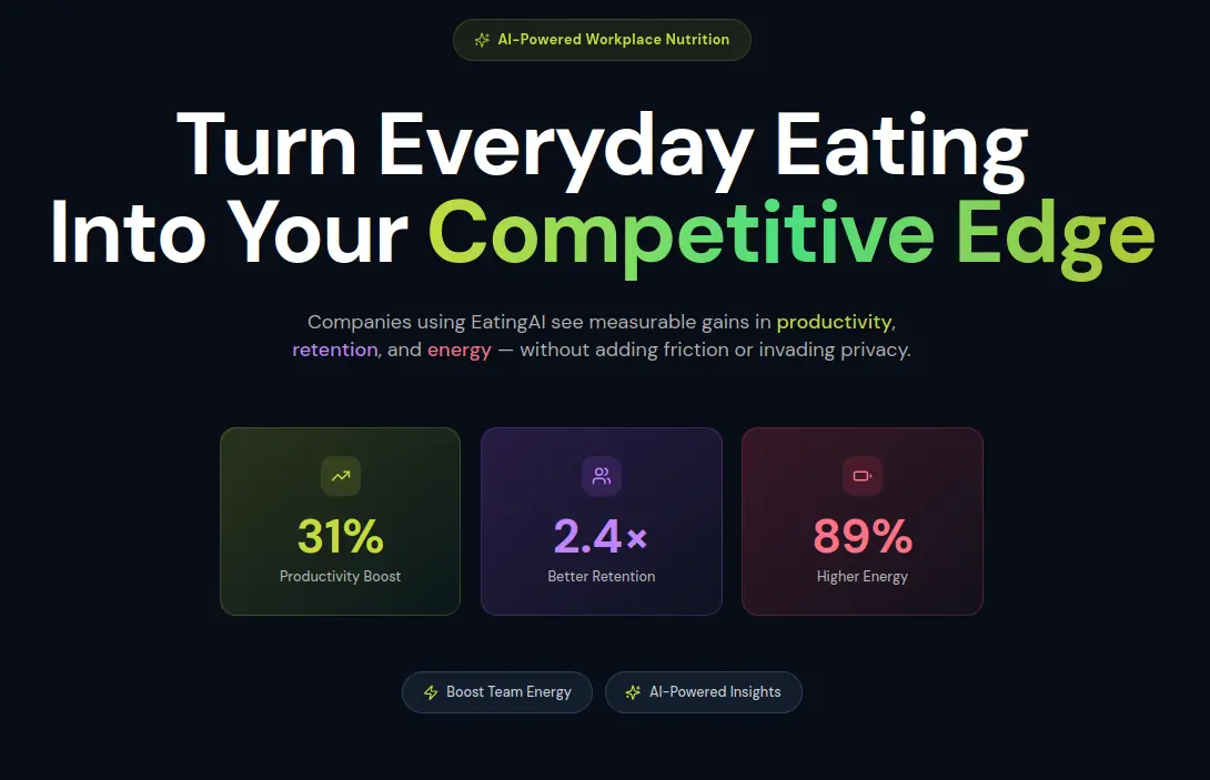 EatingAI team page — the people behind the product