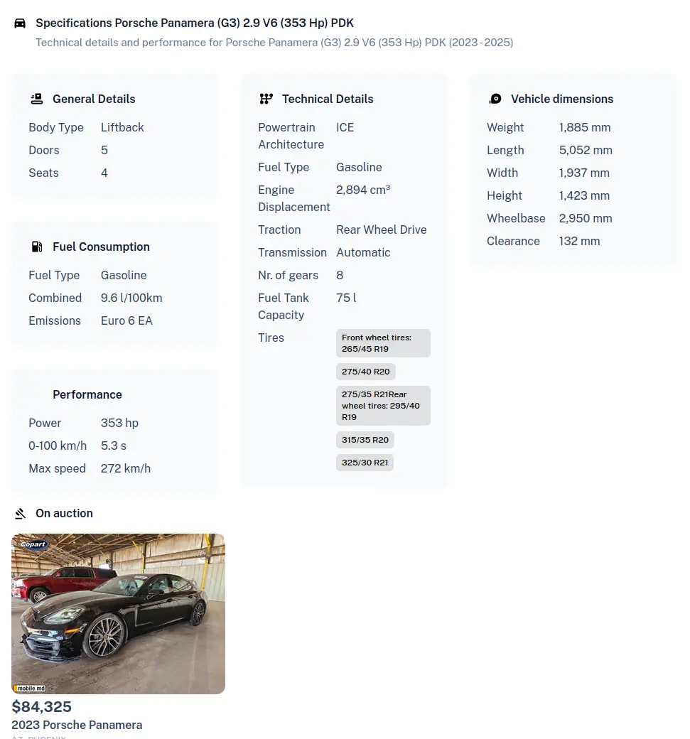 Mobile MD vehicle catalog with COPART, IAAI, ENCAR and K Car auction integration
