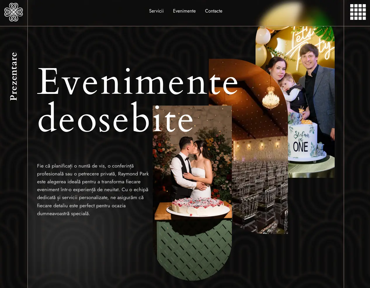 Raymond Park event types overview — weddings, christenings, corporate, conferences